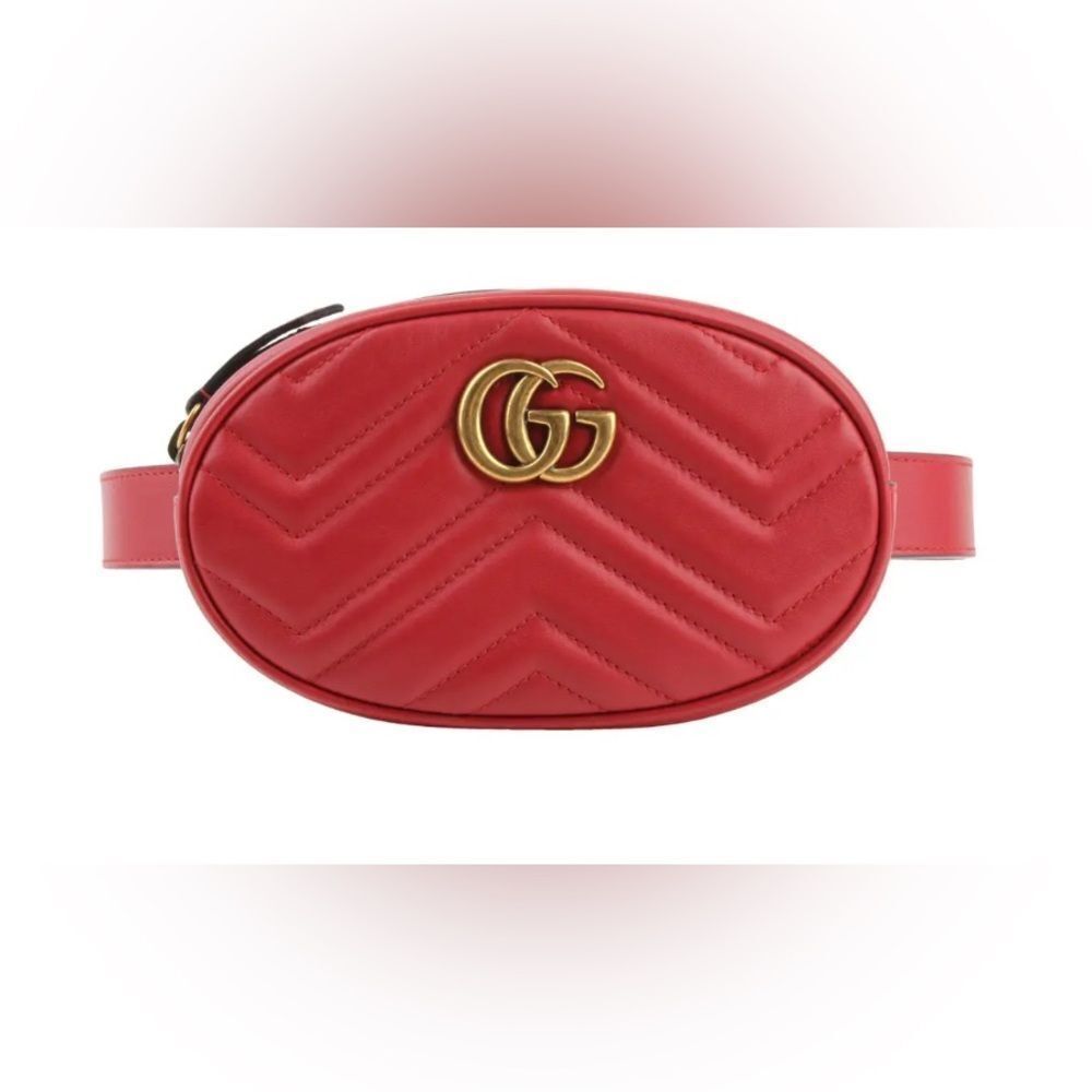 Brabd new Gucci Red Quilted Belt Bag size 65 comes with box and dustbag